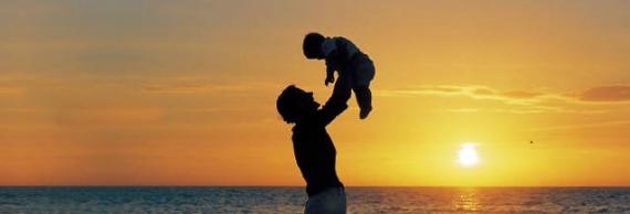 Father and Baby at Sunrise