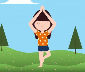 girl in tree pose
